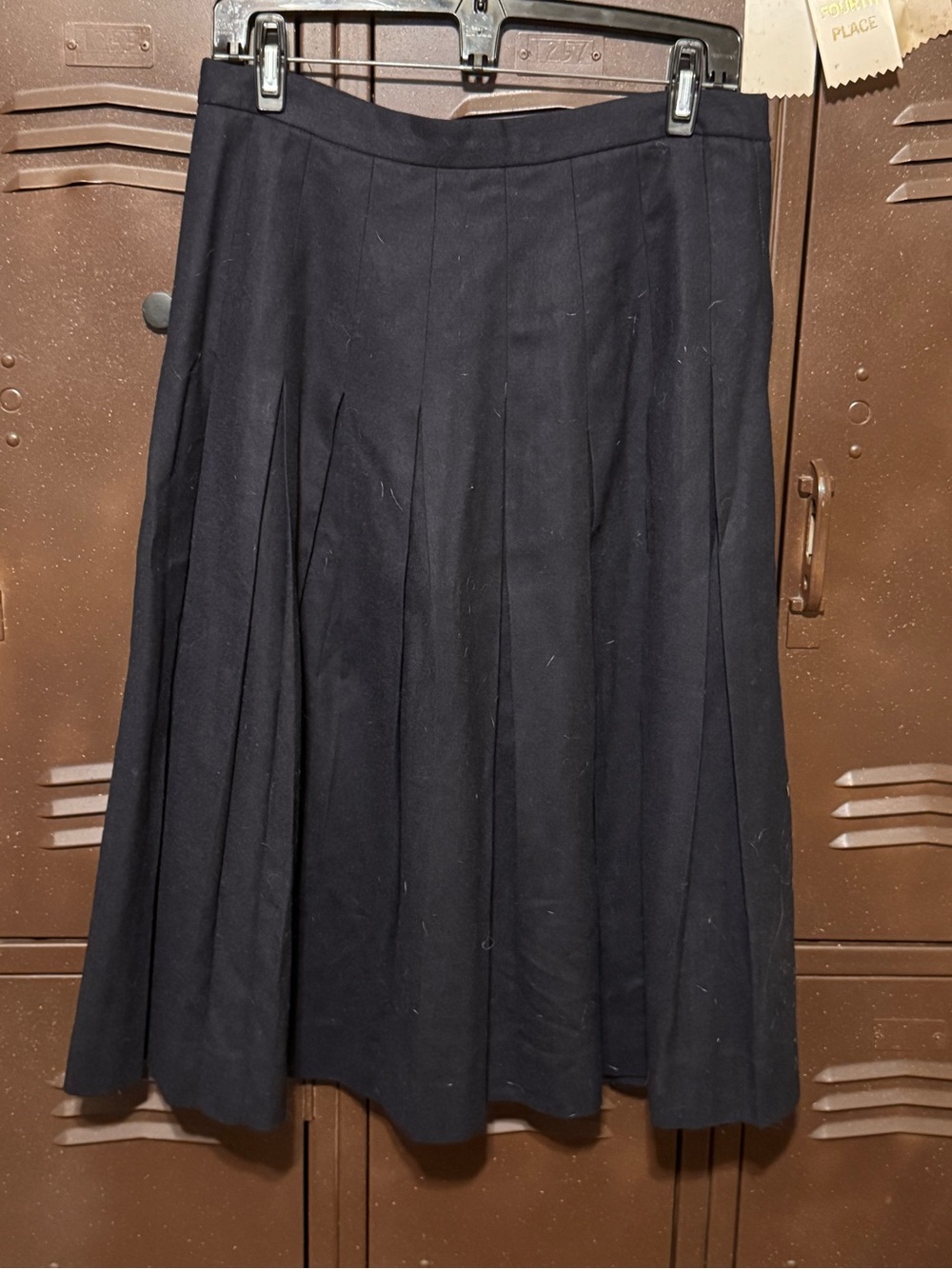 Vintage Evan Piccone 100% Wool Navy Pleated Skirt